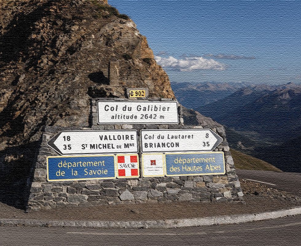 galibier passhoehe gemalt