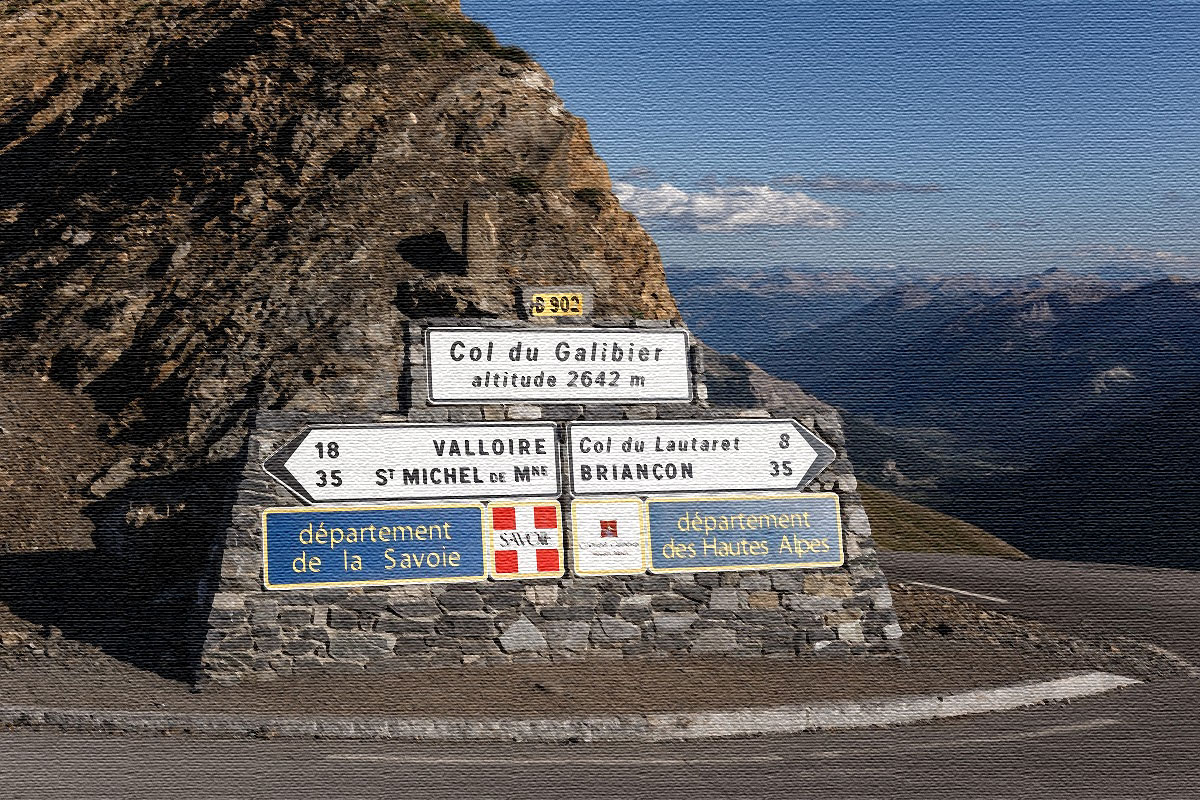 galibier passhoehe gemalt