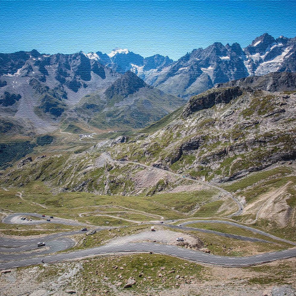 col du telegraphe serpentinen gemalt