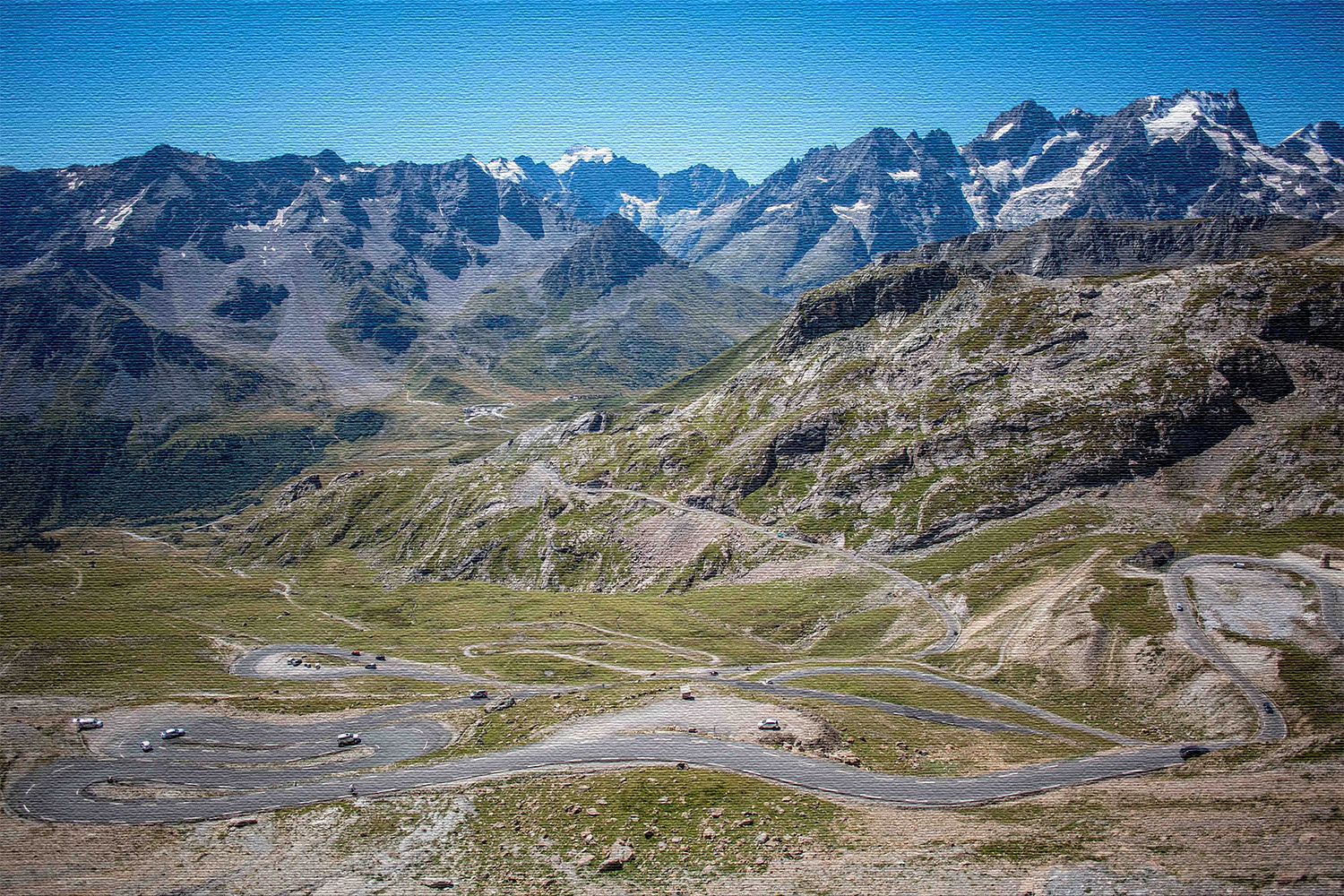 col du telegraphe serpentinen gemalt
