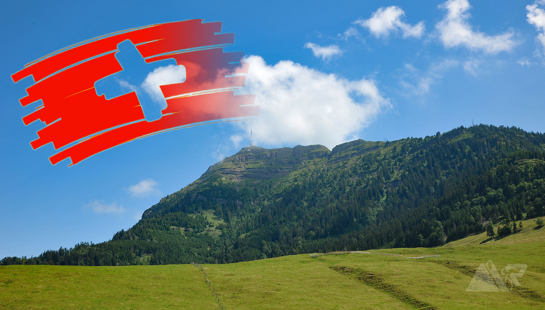 auffahrt mit blick auf den rigi-kulm